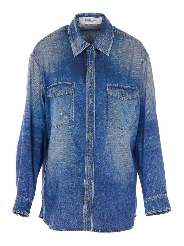 GOLDEN GOOSE: シャツ - シャツ - ブルー