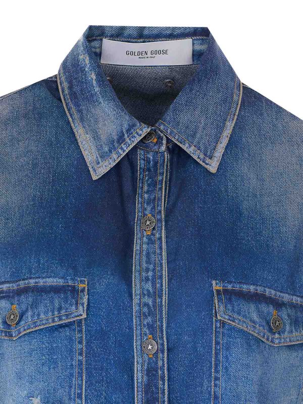 シャツ - ブルー shop online: GOLDEN GOOSE