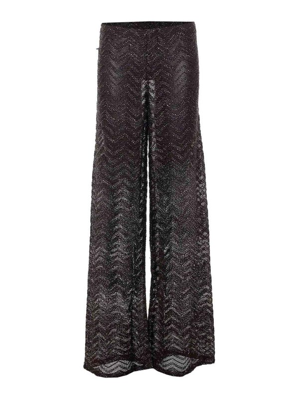 MISSONI: casual trousers - Dark Brown Sequins Pants