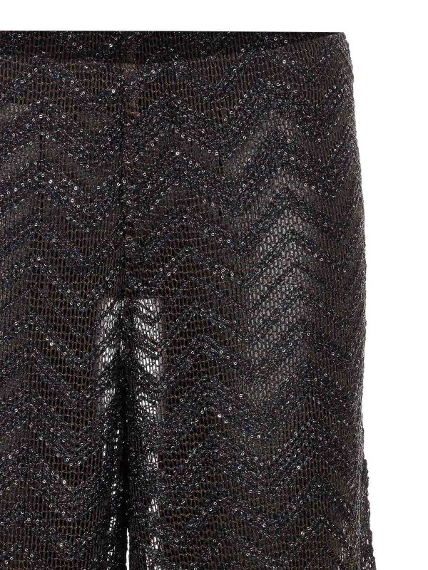 Dark Brown Sequins Pants shop online: MISSONI