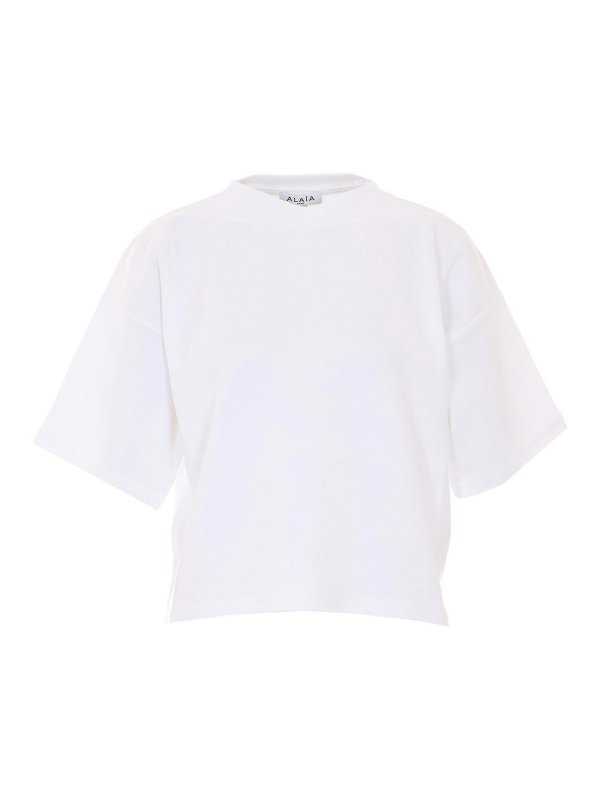 Alaïa: T-shirts - T-Shirt - Weiß