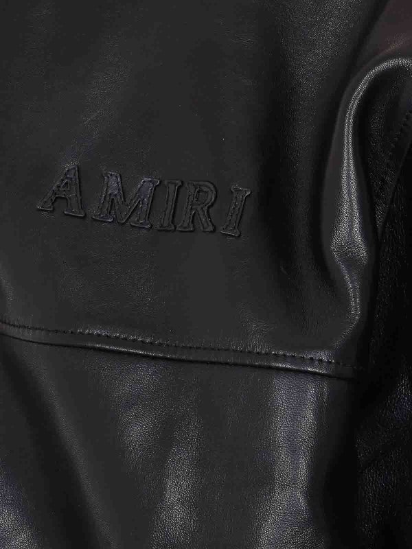 The Best Shops AMIRI: Sweatshirts & Sweaters - Leather Zipped Hoodie