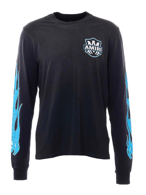 AMIRI: t-shirts - Eagle Flames Long Sleeves T-Shirt
