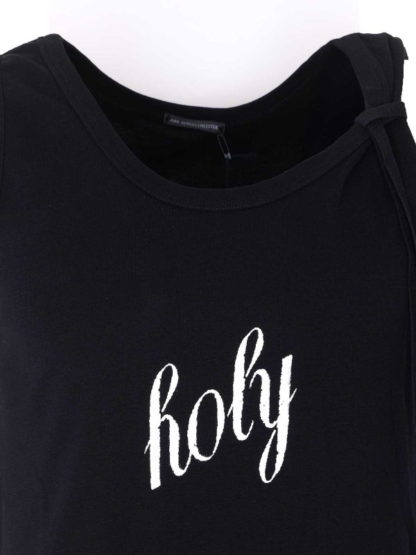 トップ/タンクトップ - 黒 Replica 
online: ANN DEMEULEMEESTER