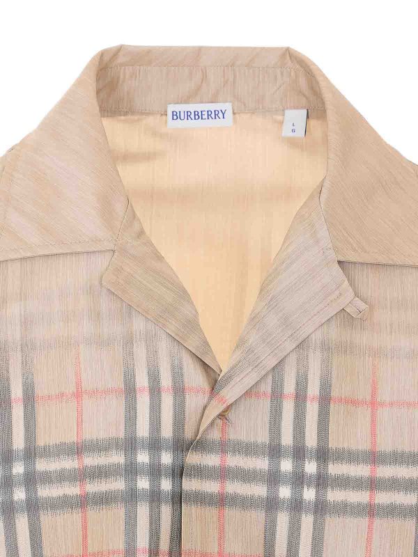 Camicia a quadri beige shop online: BURBERRY