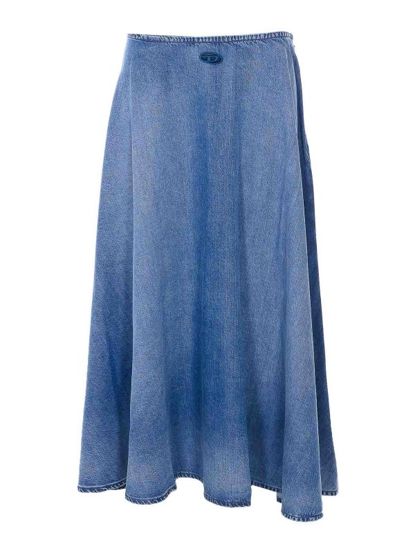 DIESEL: ニーレングススカート＆ミディ丈 - 膝丈/ミディスカート - ブルー