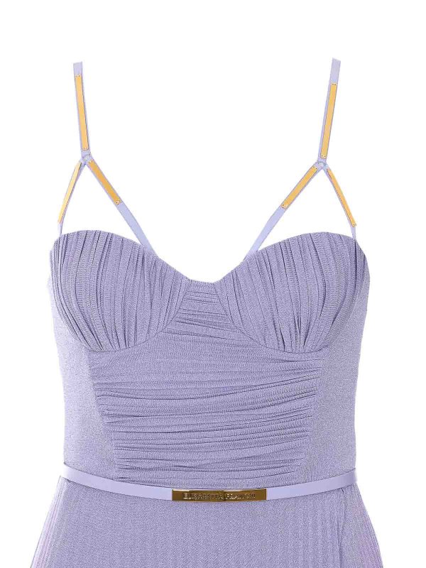 膝丈ドレス - 紫 shop online: ELISABETTA FRANCHI