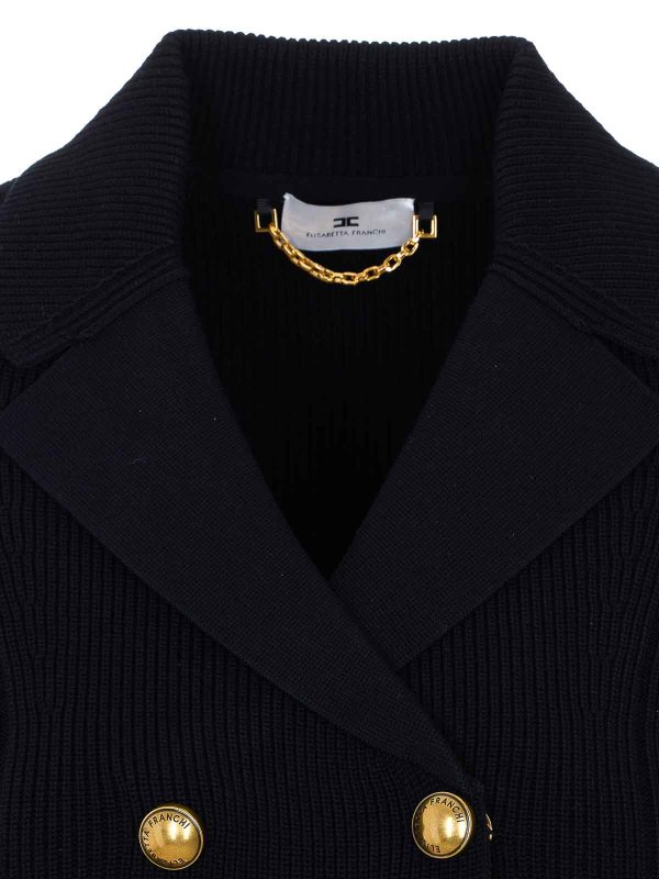 クルーネック - 黒 shop online: ELISABETTA FRANCHI