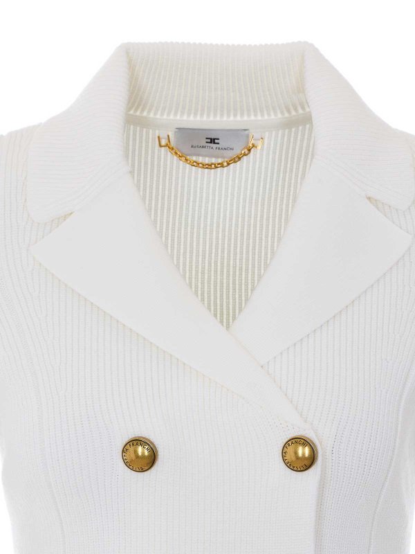 クルーネック - 白 shop online: ELISABETTA FRANCHI