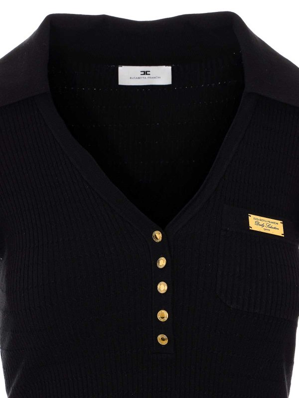 クルーネック - 黒 shop online: ELISABETTA FRANCHI