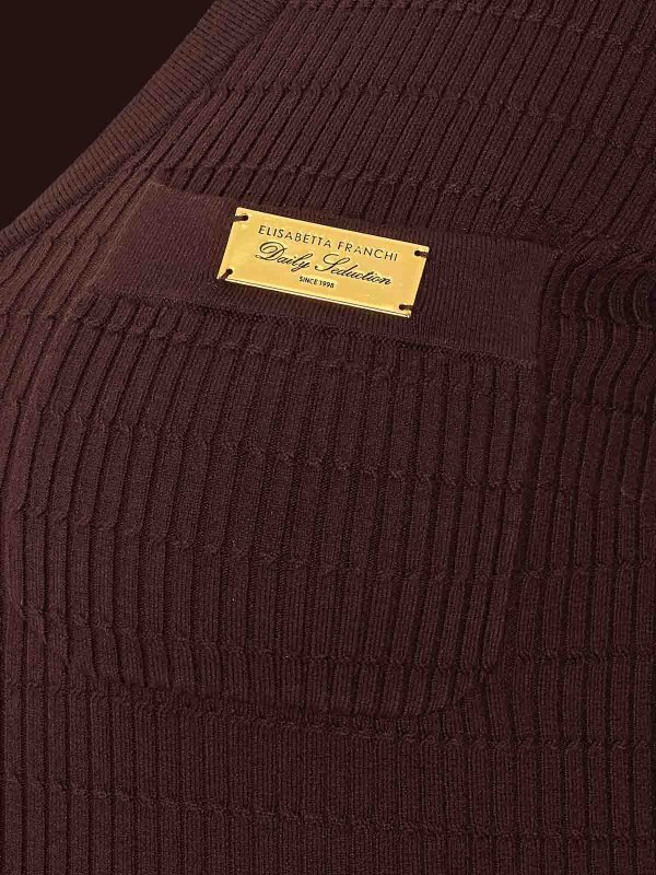 The Best Shops ELISABETTA FRANCHI: トップス＆タンクトップ - トップ/タンクトップ - ブラウン