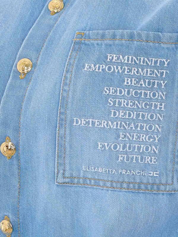 クルーネック - ブルー shop online: ELISABETTA FRANCHI