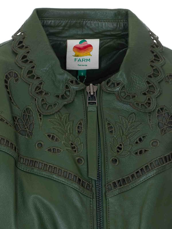 レザージャケット - 緑 shop online: FARM RIO