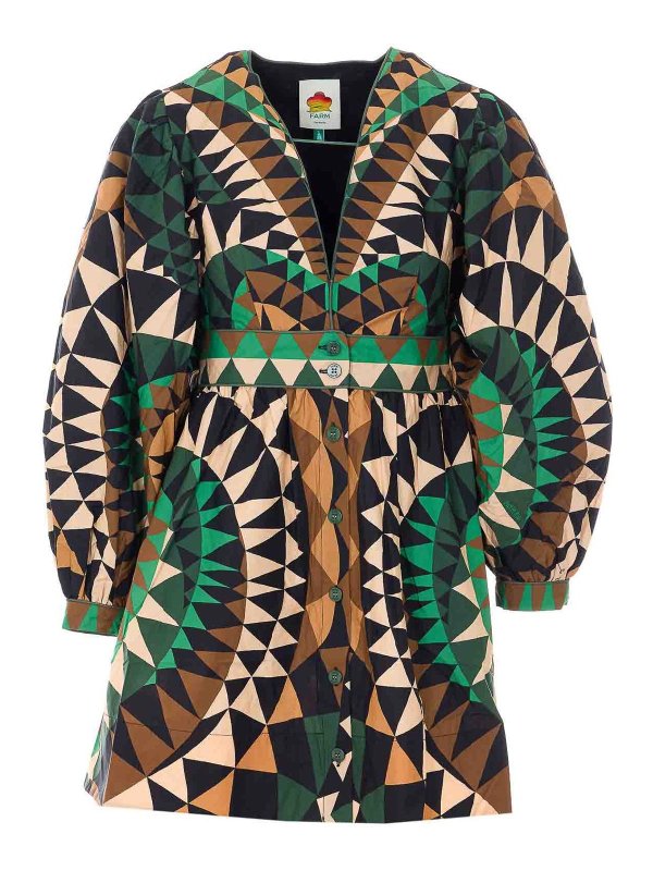 FARM RIO: ショートドレス - ショートドレス - 緑