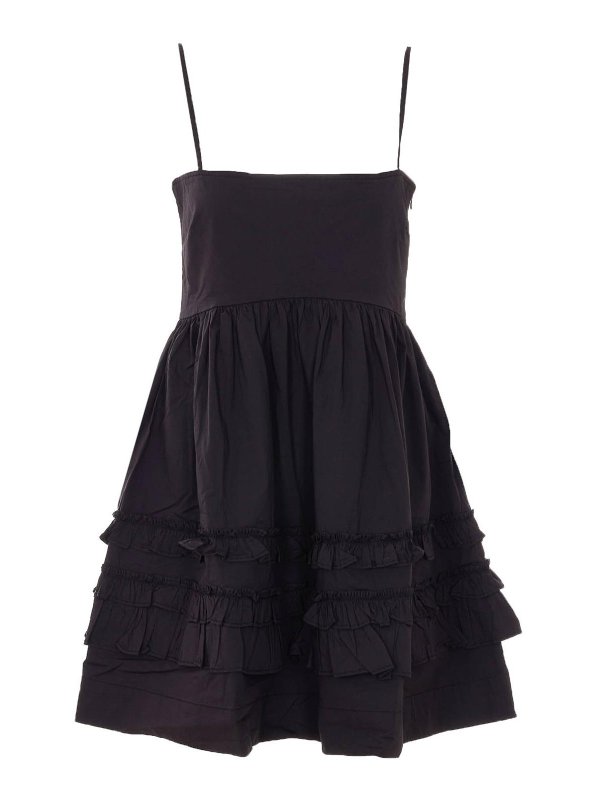 GANNI: ショートドレス - ショートドレス - 黒