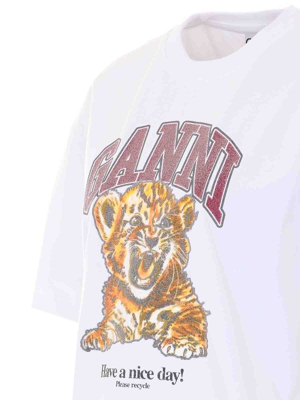 The Best Shops GANNI: Camisetas - Camiseta - Blanco