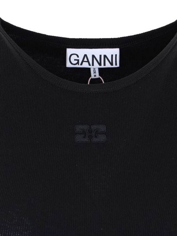 トップ/タンクトップ - 黒 shop online: GANNI