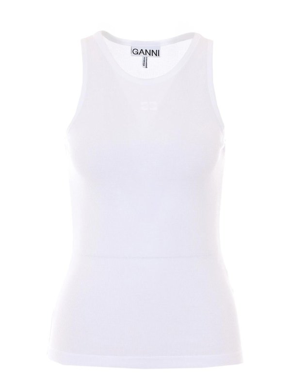 GANNI: Tops und Tank Tops - Top - Weiß