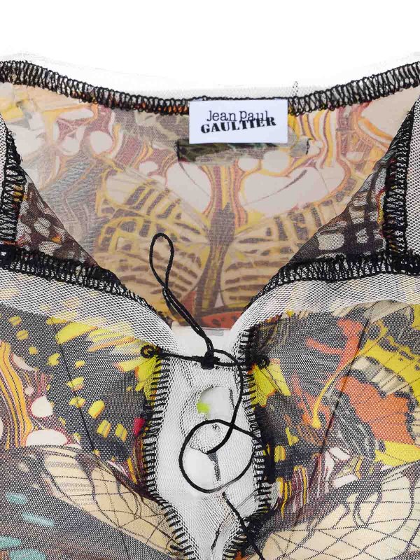 Yellow And Multicolor Re-Edition Mesh Top Replica 
online: JEAN PAUL GAULTIER