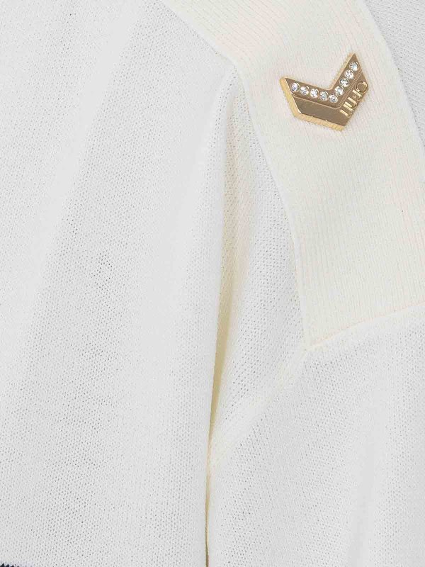 The Best Shops Liu Jo: Strickpullover mit Rundhalsausschnitt - Rundhalspullover - Weiß