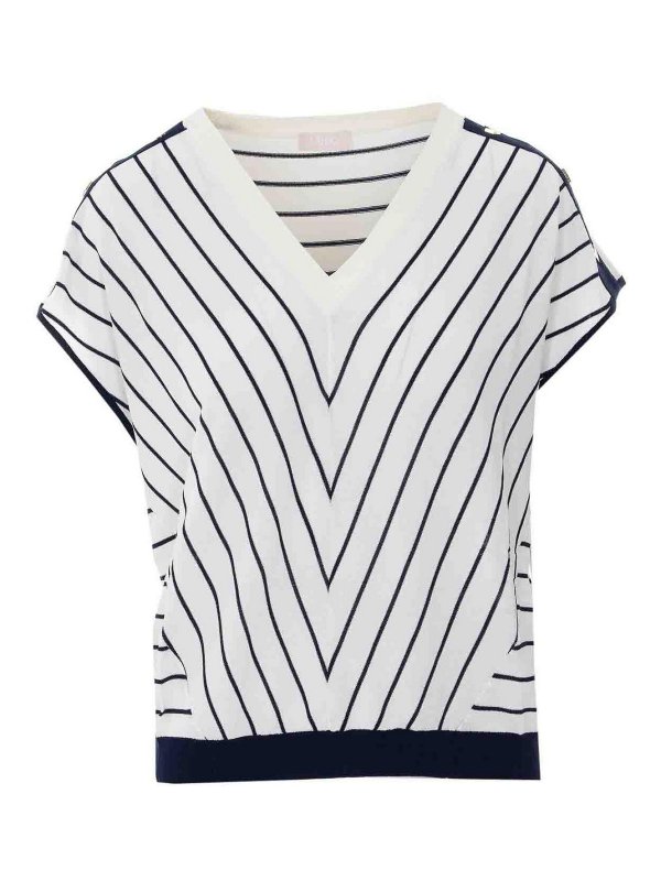 Liu Jo: t-shirt - T-shirt  Bianca E Blu