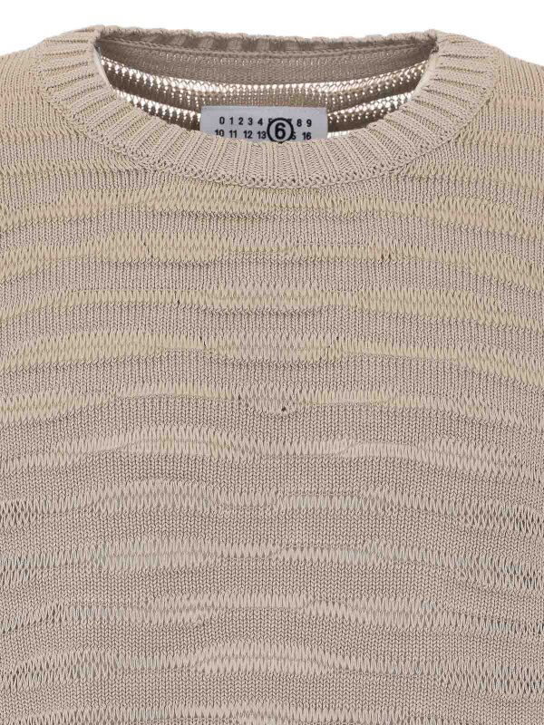 クルーネック - ベージュ shop online: MM6 MAISON MARGIELA