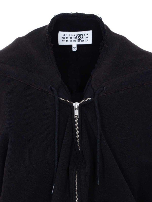 Black Zip Up Sweatshirt Replica 
online: MM6 MAISON MARGIELA
