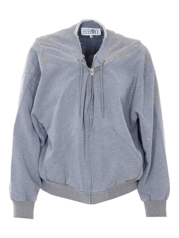 MM6 MAISON MARGIELA: スウェット＆セーター - スウェットシャツ/セーター - グレー