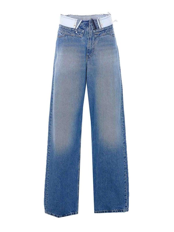 MM6 MAISON MARGIELA: ストレートジーンズ - ストレートジーンズ - ブルー