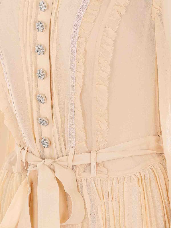 The Best Shops Self Portrait: ニーレングスドレス - 膝丈ドレス - ベージュ