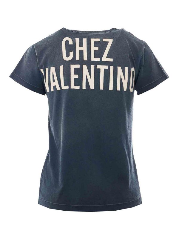 VALENTINO GARAVANI: t-shirts online - Black Pattern T-Shirt