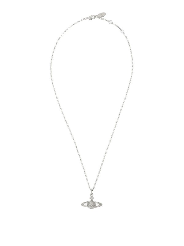 VIVIENNE WESTWOOD: Necklaces & Chokers - Silver Mini Bas Relief Pendant Necklace