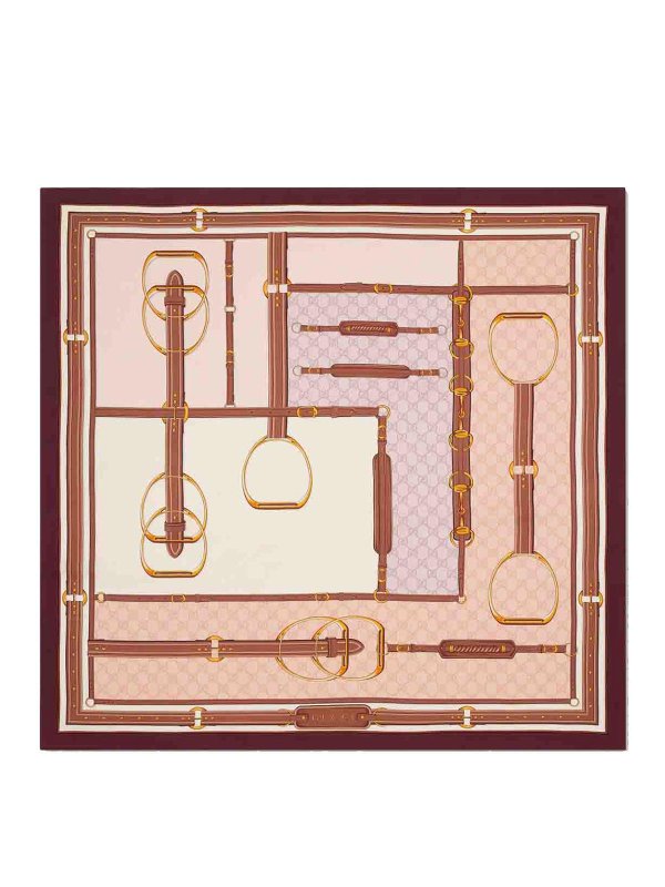 GUCCI: scarves - Pink Printed Scarf