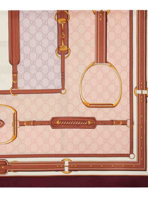GUCCI: scarves online - Pink Printed Scarf