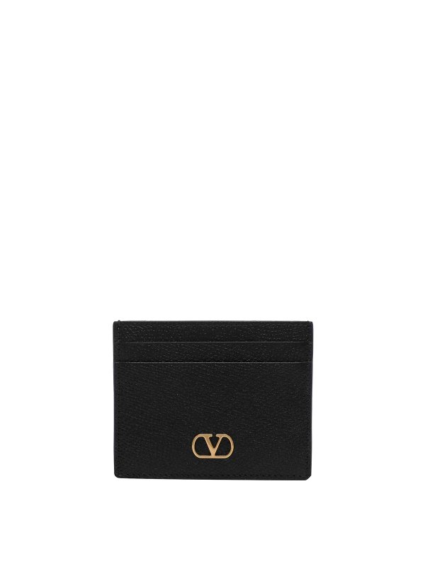 VALENTINO GARAVANI: wallets & purses - Black Vlogo Signature Card Holder