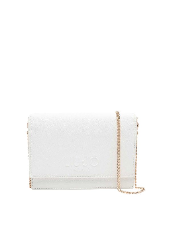 Liu Jo: borse a tracolla - Borsa a tracolla con logo bianco