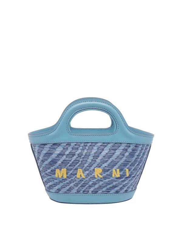 Marni: totes bags - Blue Tropicalia Handbag