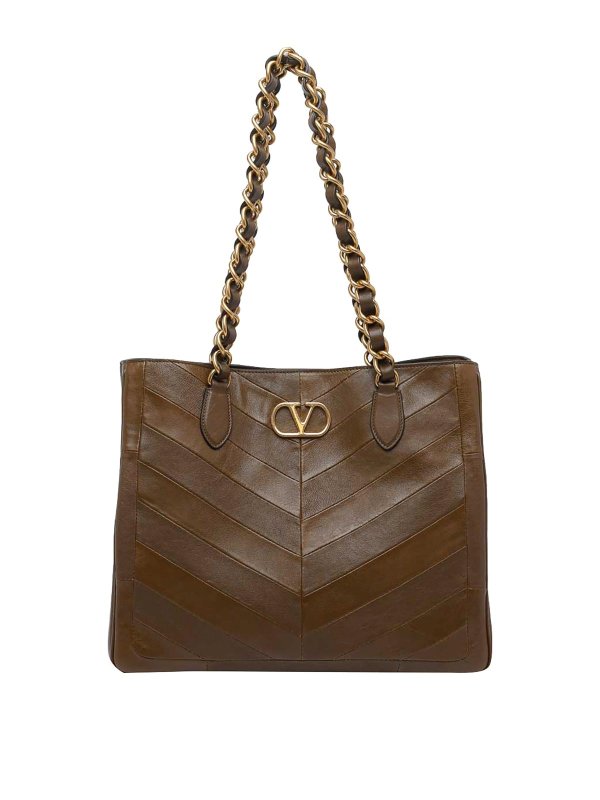 VALENTINO GARAVANI: トートバッグ - トートバッグ - ブラウン