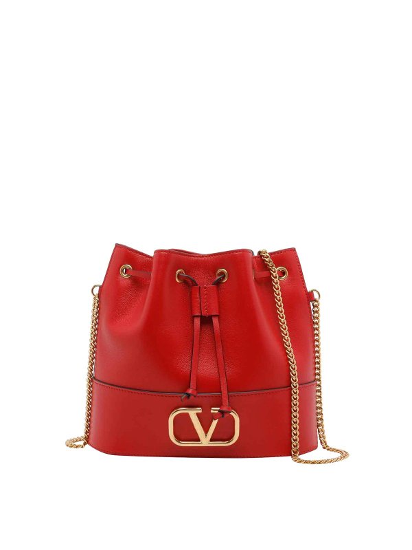 VALENTINO GARAVANI: バケットバッグ - バケットバッグ - 赤