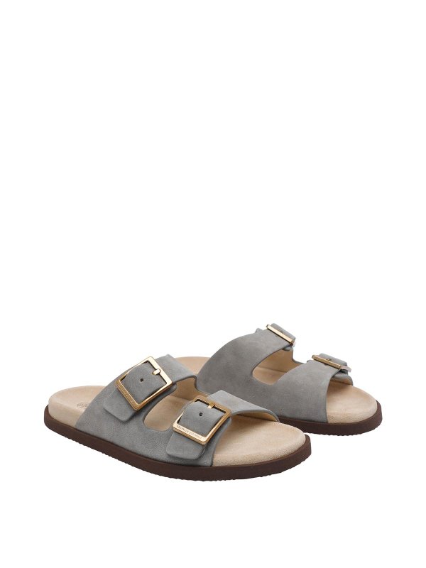 BRUNELLO CUCINELLI: sandals online - Suede Slides