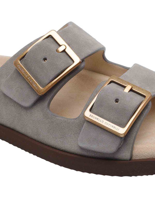 Suede Slides shop online: BRUNELLO CUCINELLI