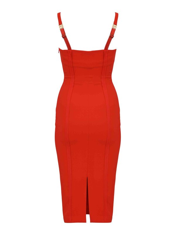 ELISABETTA FRANCHI: ニーレングスドレス online - 膝丈ドレス - オレンジ