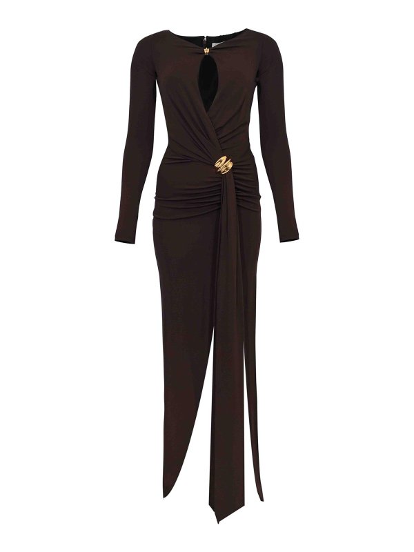 ELISABETTA FRANCHI: イブニングドレス - イブニングドレス - ブラウン