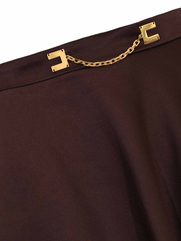 The Best Shops ELISABETTA FRANCHI: ニーレングススカート＆ミディ丈 - 膝丈/ミディスカート - ブラウン