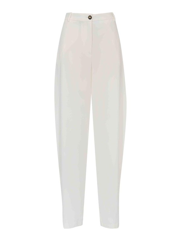 ELISABETTA FRANCHI: カジュアルトラウザー - カジュアルパンツ - 白