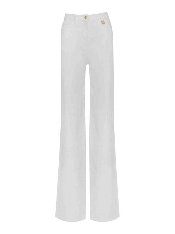 ELISABETTA FRANCHI: ベルボトムジーンズ - フレアジーンズ - 白