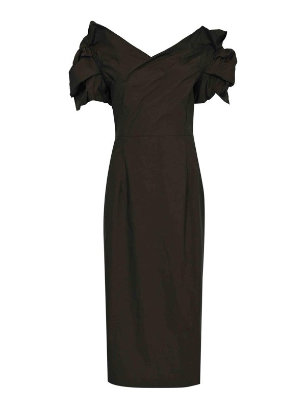 LIVIANA CONTI: ニーレングスドレス - 膝丈ドレス - ダークブラウン