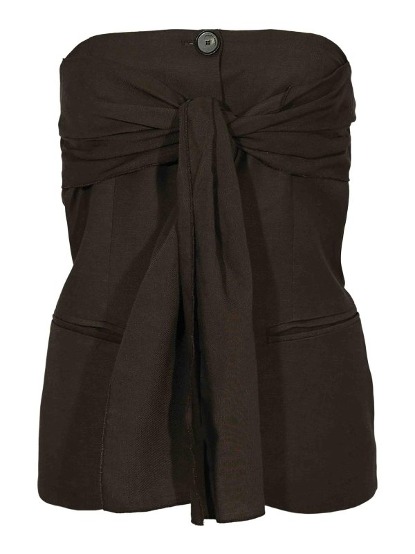 LIVIANA CONTI: トップス＆タンクトップ - トップ/タンクトップ - ダークブラウン