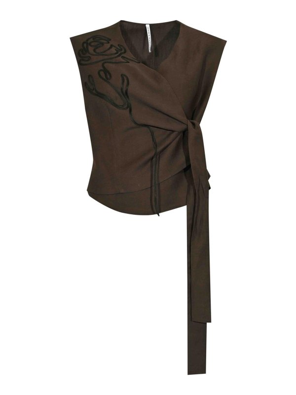 LIVIANA CONTI: ベスト＆チョッキ - ウェストコート/ジレ - ダークブラウン