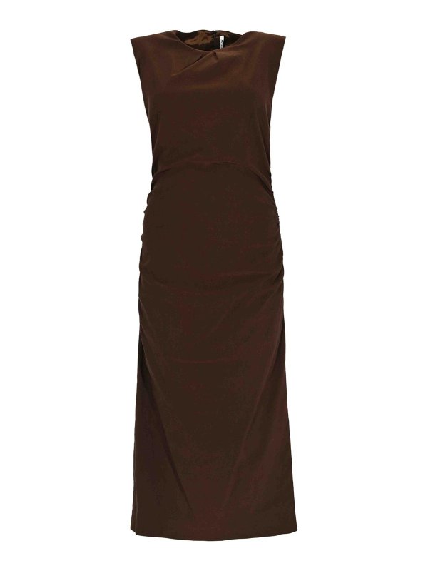 LIVIANA CONTI: ニーレングスドレス - 膝丈ドレス - ダークブラウン
